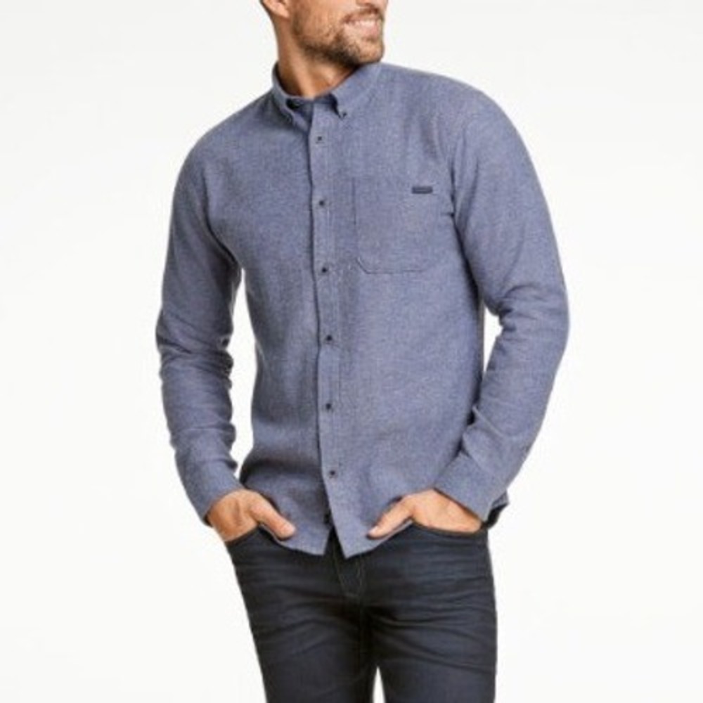 Lindbergh Blue Casual Cotton Button Down Shirt Relaxed Fit Medium NWT